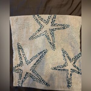 Pottery Barn Starfish Pillow Cover - Blue and tan